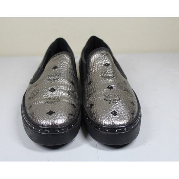 MCM Silver and Black Slip-On Loafers main image 5